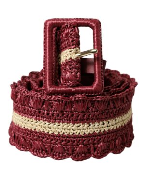 Dolce & Gabbana Maroon Elegance Canvas Waist Belt