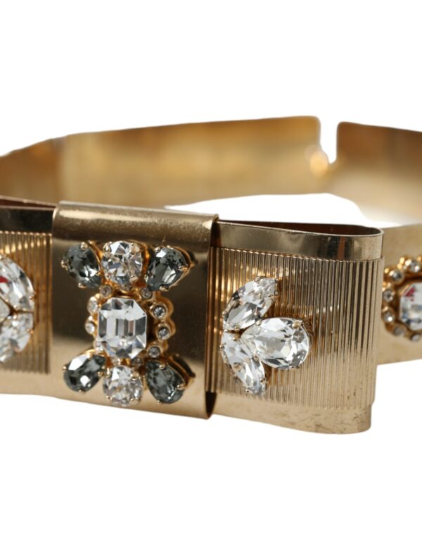 Dolce & Gabbana Gold-Tone Crystal Embellished Waist Belt - Image 2