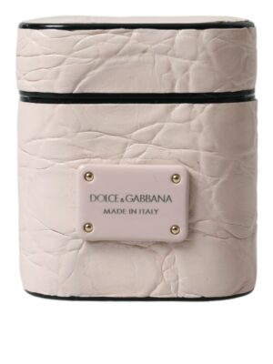 Dolce & Gabbana Elegant Light Pink Leather Airpod Case