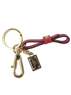 Dolce & Gabbana Stunning Red Leather Keychain