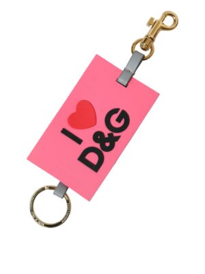 Dolce & Gabbana Chic Trifold Gold & Pink Key Holder Case