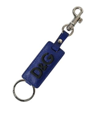 Dolce & Gabbana Elegant Blue Trifold Calf Leather Key Holder