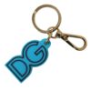 Dolce & Gabbana Elegant Blue & Gold Keychain Accessory