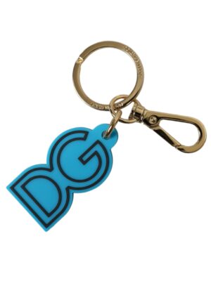 Dolce & Gabbana Elegant Blue & Gold Keychain Accessory