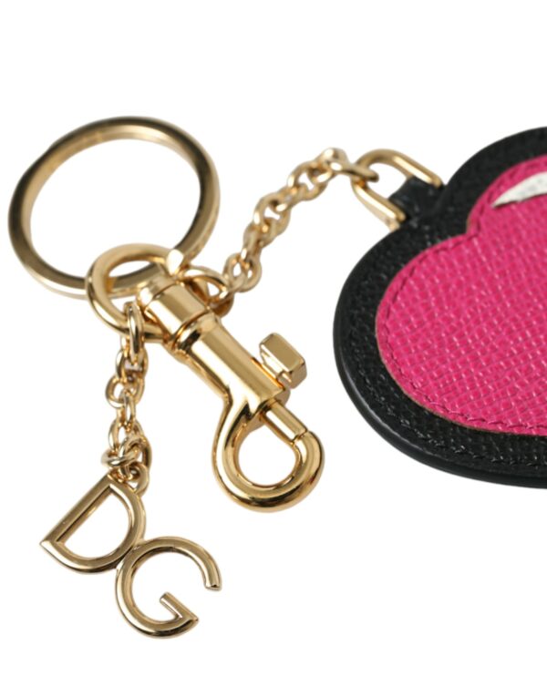 Dolce & Gabbana Stunning Gold and Pink Leather Keychain - Image 2