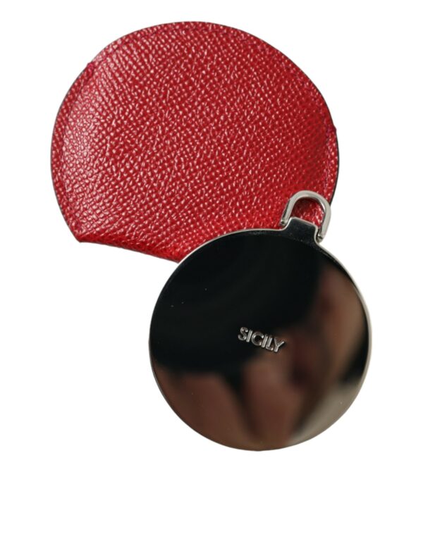 Dolce & Gabbana Elegant Red Leather Mirror Holder - Image 4