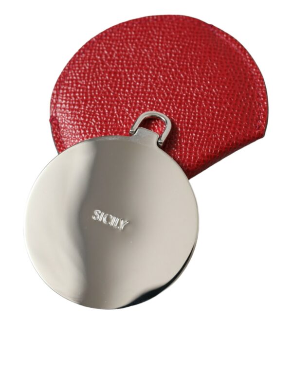 Dolce & Gabbana Elegant Red Leather Mirror Holder - Image 5
