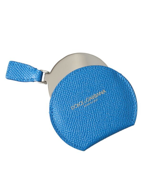 Dolce & Gabbana Elegant Blue Leather Mirror Holder - Image 3