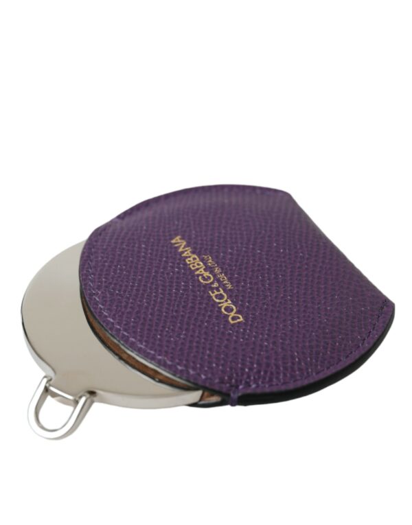 Dolce & Gabbana Elegant Purple Leather Mirror Holder - Image 4