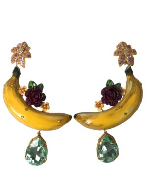 Dolce & Gabbana Chic Clip-on Banana Dangle Earrings