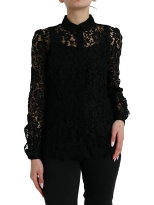 Dolce & Gabbana Elegant Floral Lace Blouse Top