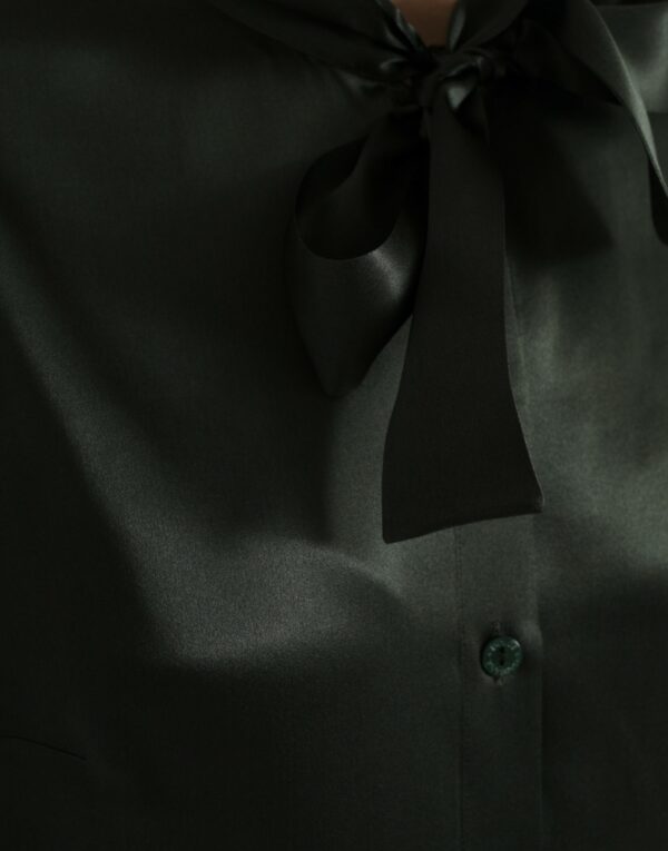 Dolce & Gabbana Elegant Silk Ascot Collar Blouse - Image 5