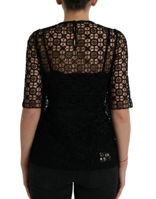 Dolce & Gabbana Elegant Floral Lace Blouse Top - Image 3