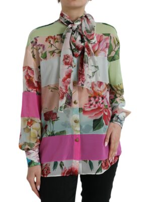Dolce & Gabbana Elegant Multicolor Silk Blend Long Sleeve Top