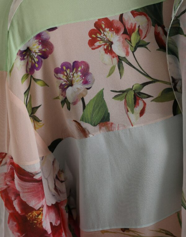Dolce & Gabbana Elegant Multicolor Silk Blend Long Sleeve Top - Image 6