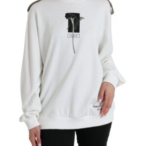 Dolce & Gabbana Chic Black and White Crew Neck Sweater