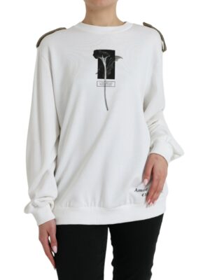 Dolce & Gabbana Chic Black and White Crew Neck Sweater