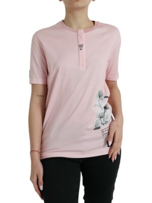 Dolce & Gabbana Chic Pink Floral Cotton Tee