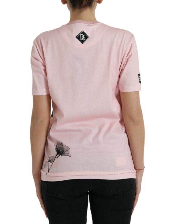 Dolce & Gabbana Chic Pink Floral Cotton Tee - Image 3