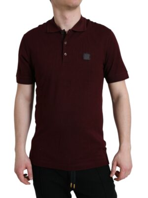 Dolce & Gabbana Elegant Maroon Cotton Blend Polo Tee