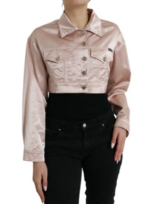 Dolce & Gabbana Elegant Pink Cropped Denim Jacket