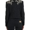 Dolce & Gabbana Elegant Embellished Black Overcoat Jacket - Image 3