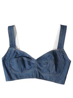 Dolce & Gabbana Elegant Blue Bustier Crop Top