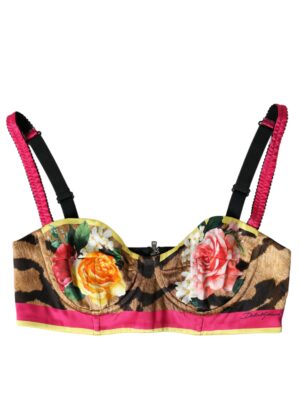 Dolce & Gabbana Floral Silk Blend Bustier Crop Top