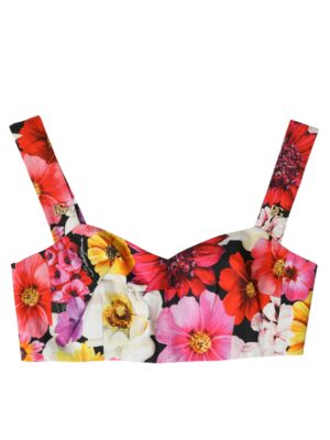 Dolce & Gabbana Exquisite Floral Bustier Crop Top