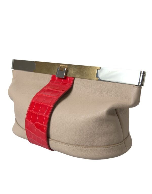 Balenciaga Two Tone Exotic Leather Clutch - Image 2