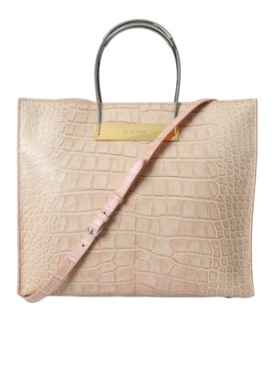 Balenciaga Alligator Leather Chic Pink Tote Bag