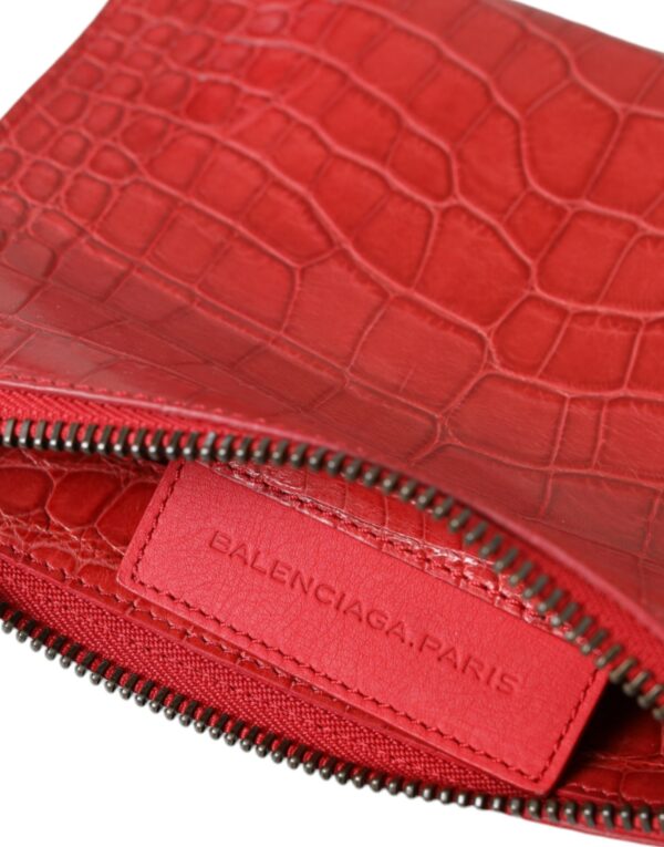 Balenciaga Exotic Red Alligator Leather Clutch - Image 6