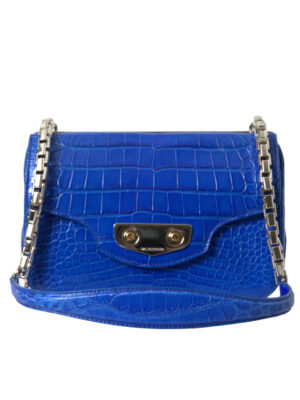 Balenciaga Alligator Skin Mini Shoulder Bag - Elegant Blue