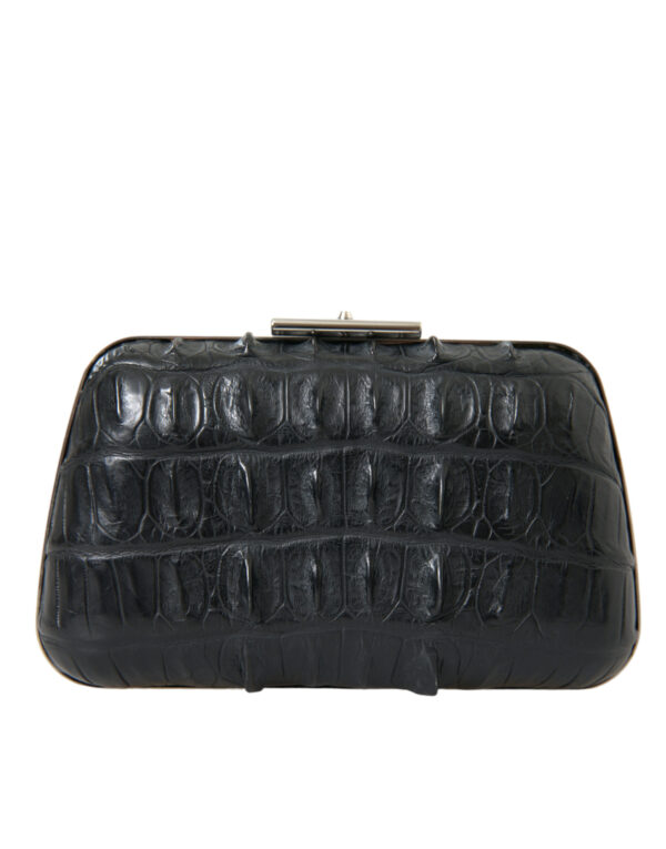 Balenciaga Elegant Crocodile Leather Evening Clutch - Image 3