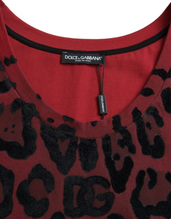 Dolce & Gabbana Red Leopard Print Sleeveless Tank T-shirt - Image 3