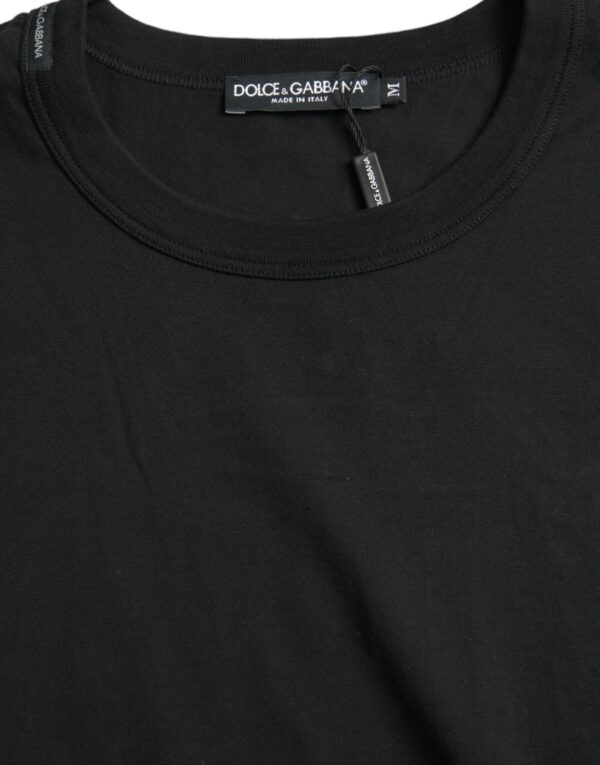 Dolce & Gabbana Black Logo Embossed Crew Neck Short Sleeves T-shirt - Image 3