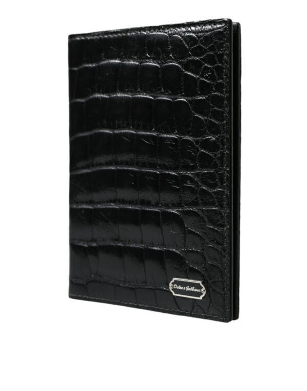 Dolce & Gabbana Black Exotic Skin Leather Long Bifold Passport Holder - Image 2