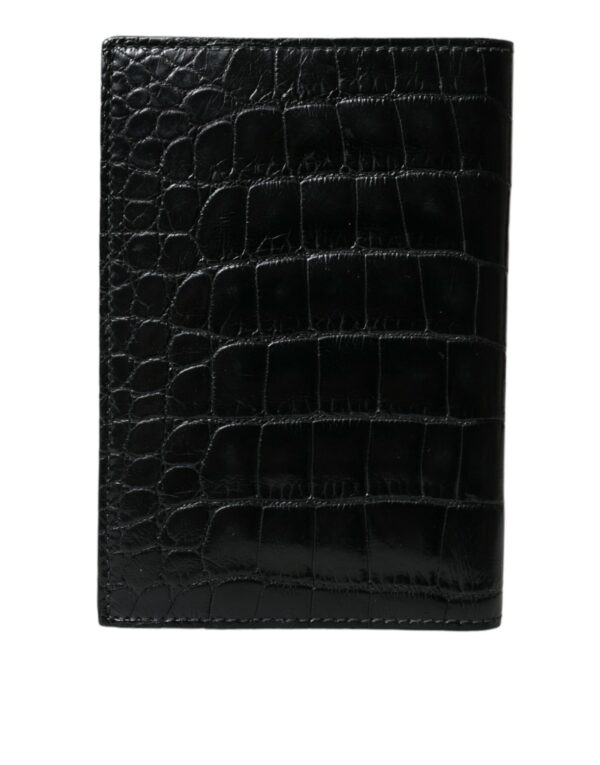 Dolce & Gabbana Black Exotic Skin Leather Long Bifold Passport Holder - Image 3