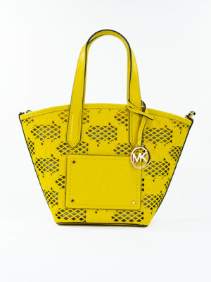 Michael Kors Kimber Small Daffodil Leather 2-in-1 Zip Tote Messenger Bag Purse