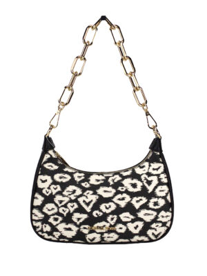 Michael Kors Cora Medium Heart Print PVC Zip Pouchette Crossbody Bag