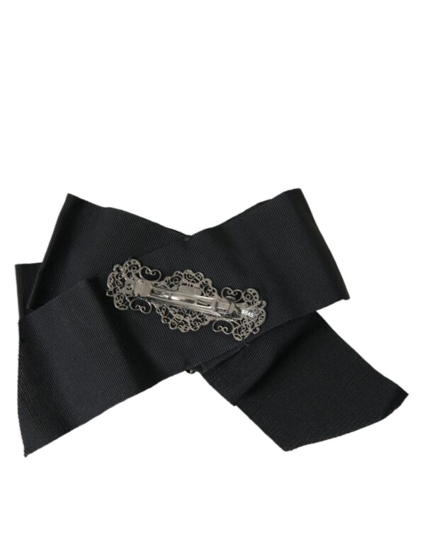 Dolce & Gabbana Black Swarovski Crystal Embellished Hair Clip - Image 3
