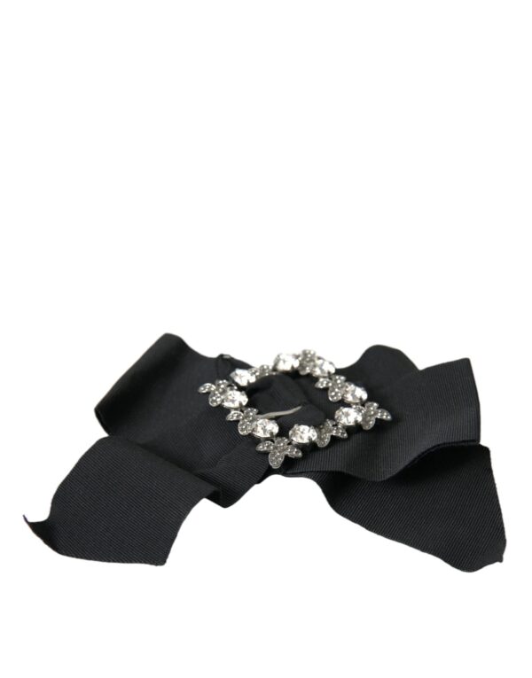Dolce & Gabbana Black Swarovski Crystal Embellished Hair Clip - Image 5