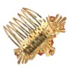 Dolce & Gabbana Gold Brass Crystal Heart Floral Hair Comb - Image 2