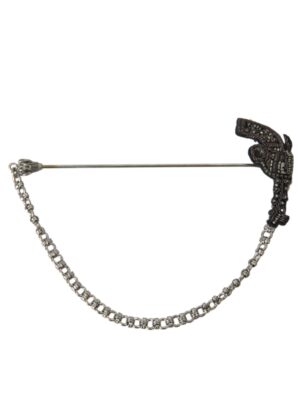 Dolce & Gabbana Brass Copper Silk Revolver Gun Men Brooch Lapel Pin