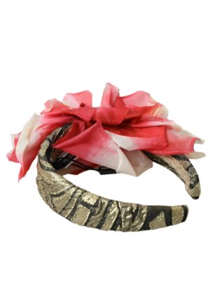Dolce & Gabbana Multicolor Floral Applique Silk Women Headband Diadem
