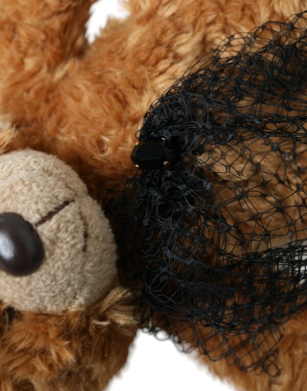 Dolce & Gabbana Brown Teddy Bear Gold Crystal Crown Hair Band Diadem - Image 4