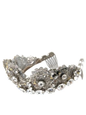 Dolce & Gabbana Silver Brass STRASS Crystal Crown Tiara LED Diadem