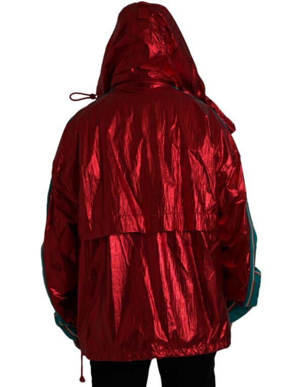 Dolce & Gabbana Red Nylon Hooded Pullover Sweatshirt Jacket - Image 3