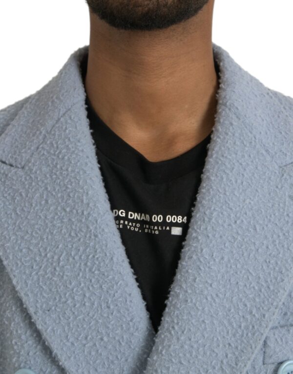 Dolce & Gabbana Blue Double Breasted Long Trench Coat Jacket - Image 4