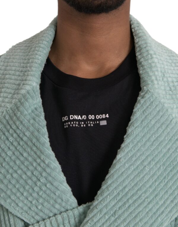 Dolce & Gabbana Blue Double Breasted Corduroy Cotton Jacket - Image 4